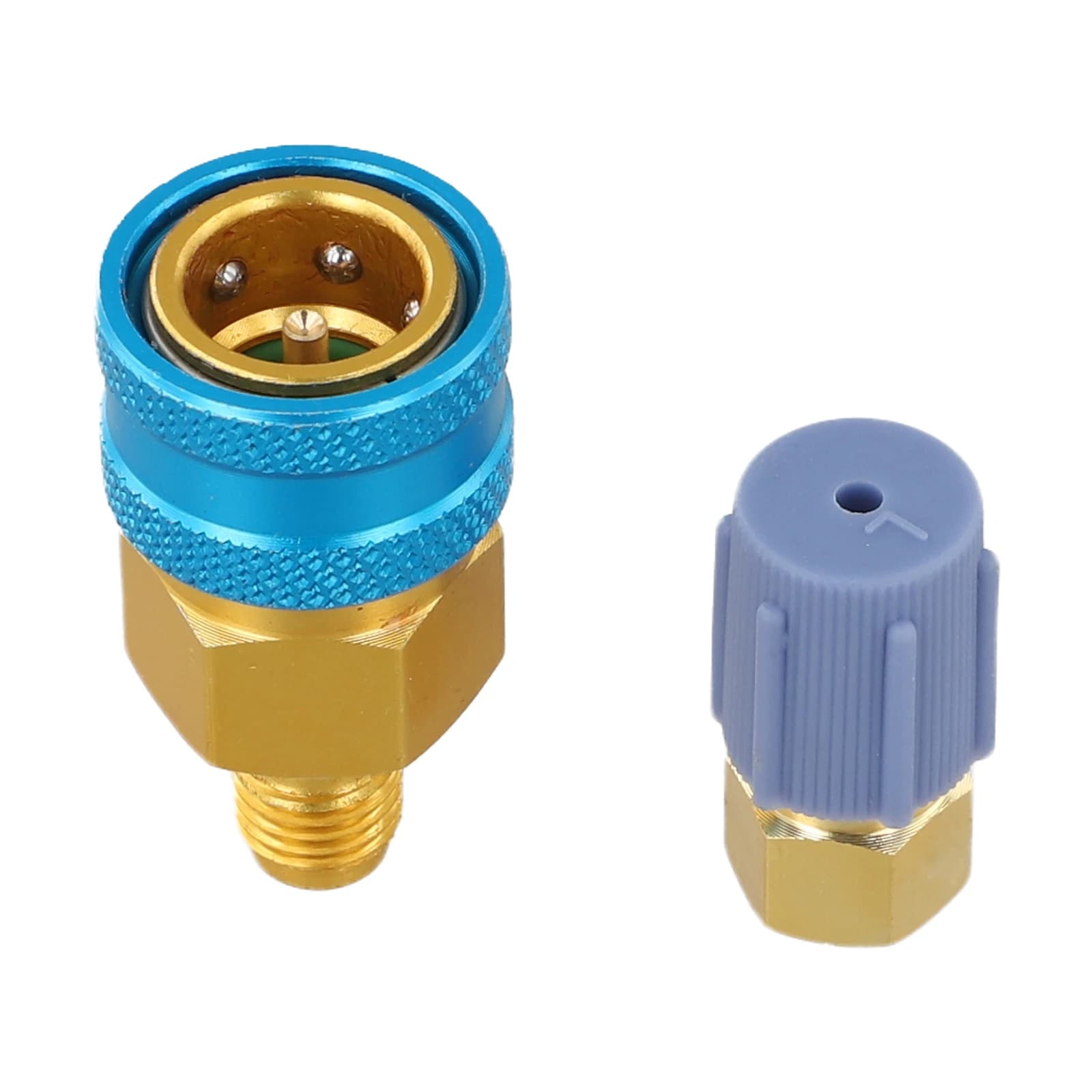 Low Pressure Side Quick Coupler for R1234YF to R134A Air Conditioning Hose Charging with Robust Aluminum and Brass Components