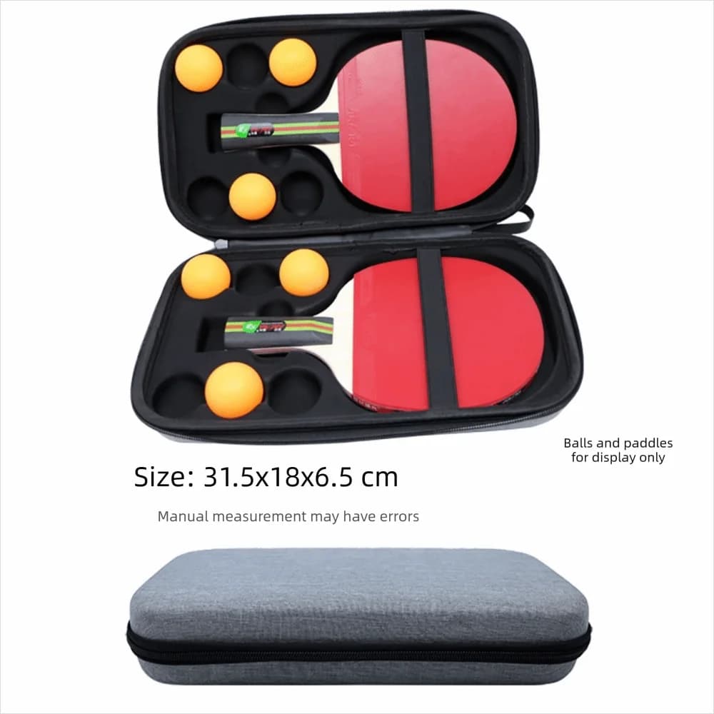 EVA Ping Pong Paddle Case Black Grey Shockproof Table Tennis Racket Case Anti-drop Wear-resistant Sport Bag Table Tennis Racket