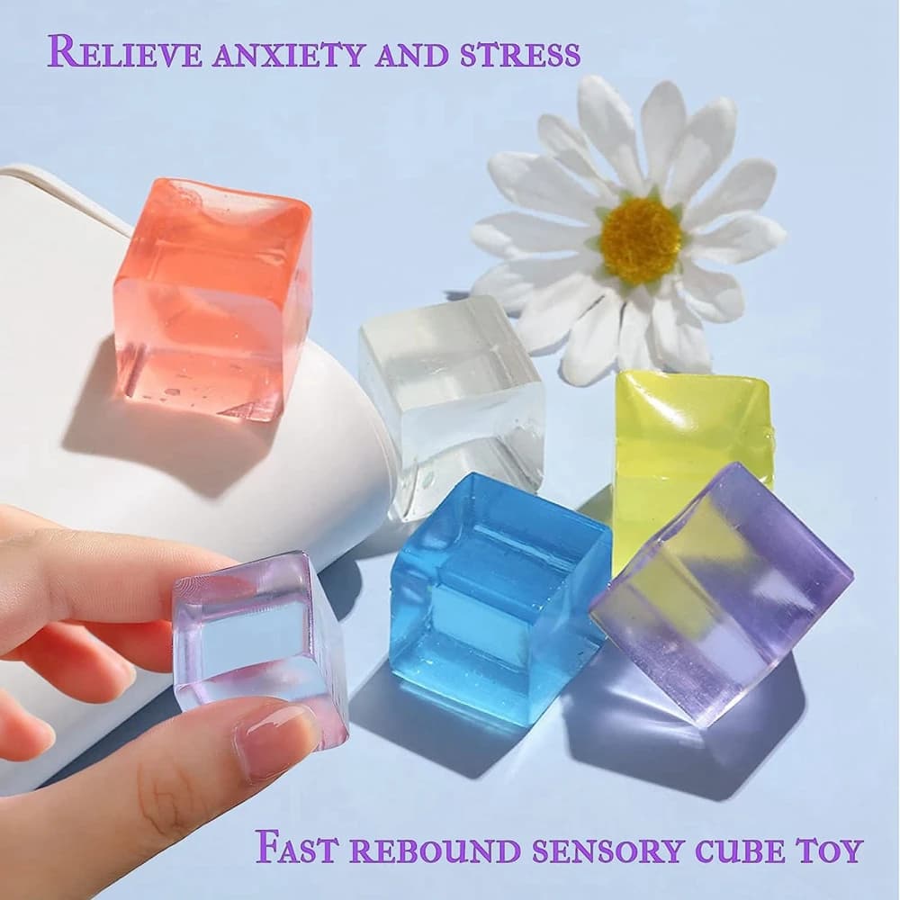 12PCS Giocattoli per cubetti di ghiaccio Bomboniere Palla antistress Morbida Squishy Ansia Squeezy Cubi sensoriali Giocattolo per bambini Adulti ADHD Autismo