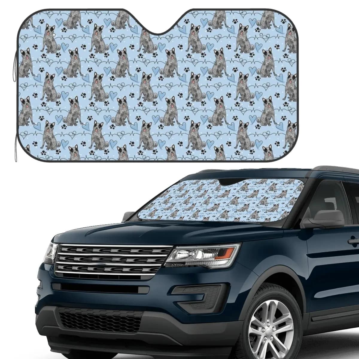 LOVE Blue Heeler Australian Bovini Dog 1 Parasole Parabrezza Auto Parabrezza Anteriore Finestra Visiera Parasole Accessori Coperture