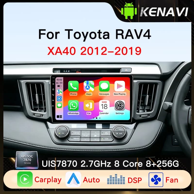 Car Radio For Toyota RAV4 2012 2013 2015 2016 2017 2018 2019 XA40 Carplay Android Auto Car Multimedia Player Type-C FM DSP 2 DIN