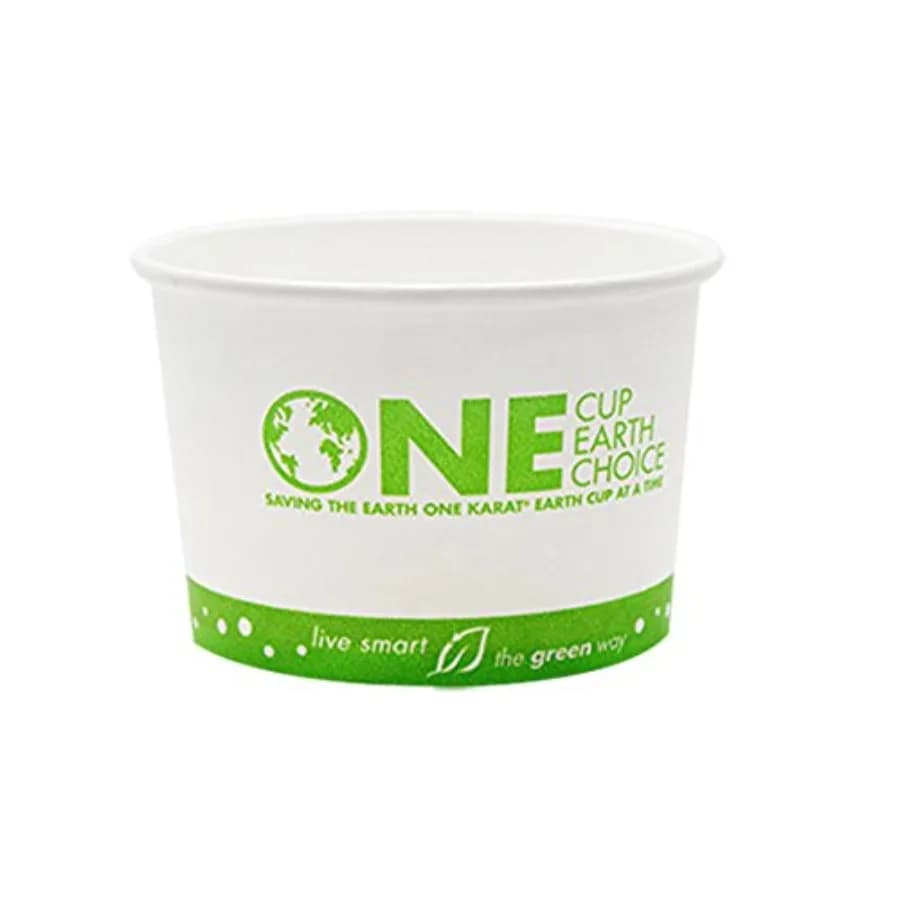 KE-KDP8 8 oz Hot/Cold Paper Food Container, "One Earth" Print Pack of 1000