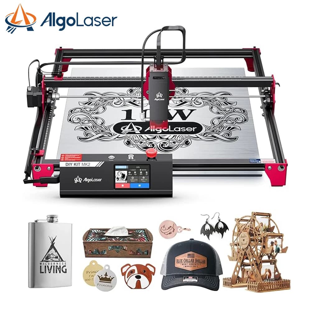 AlgoLaser Laser Engraving Machine KIT DIY MK2 10W High Precision Laser Cutting Machine 3.5 Inch Touch Screen Laser Engraver