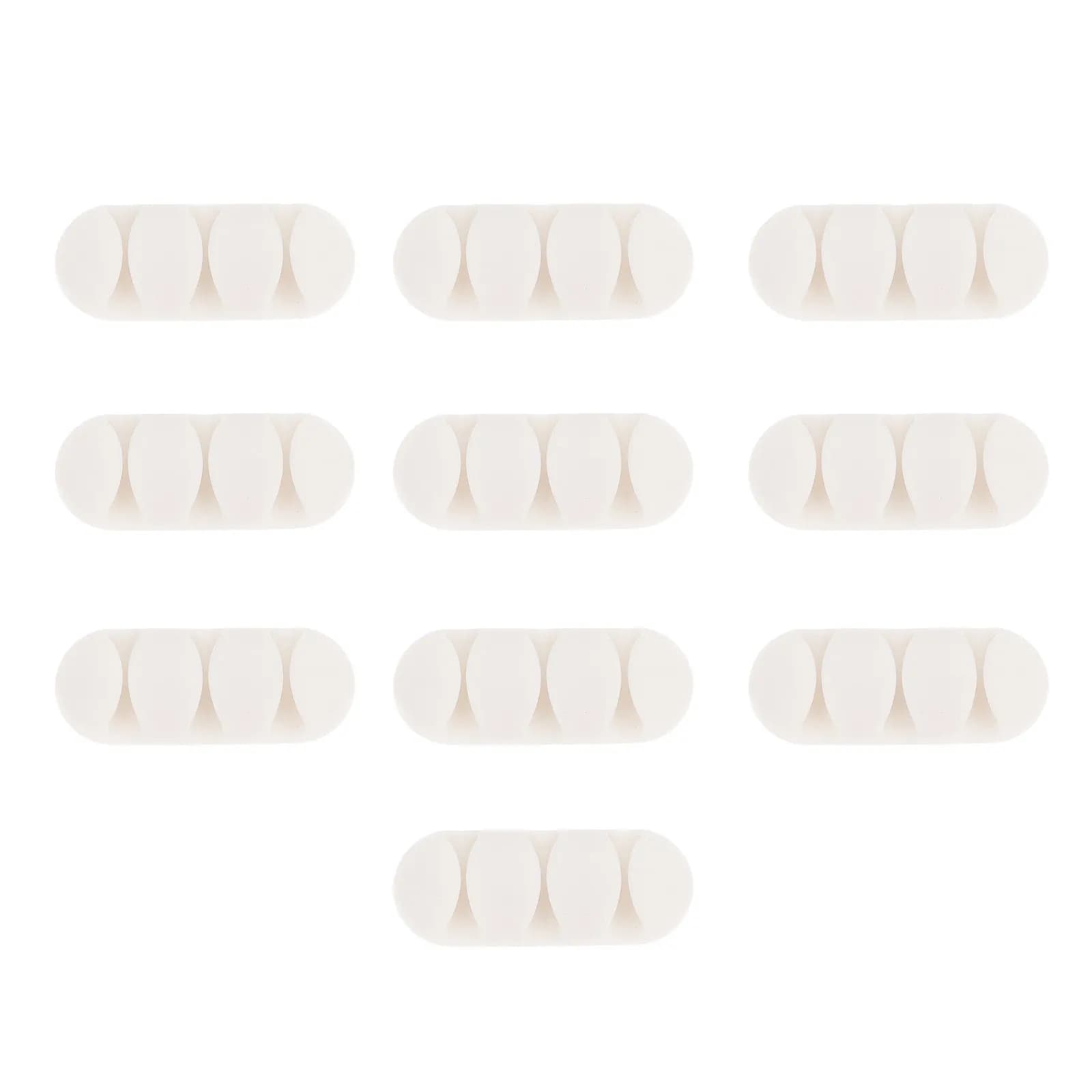 10 Pezzi Organizzatori per Cavi a 3 Slot, Clip per Cavi da Scrivania in TPR Autoadesivi per una Gestione Ordinata dei Cavi