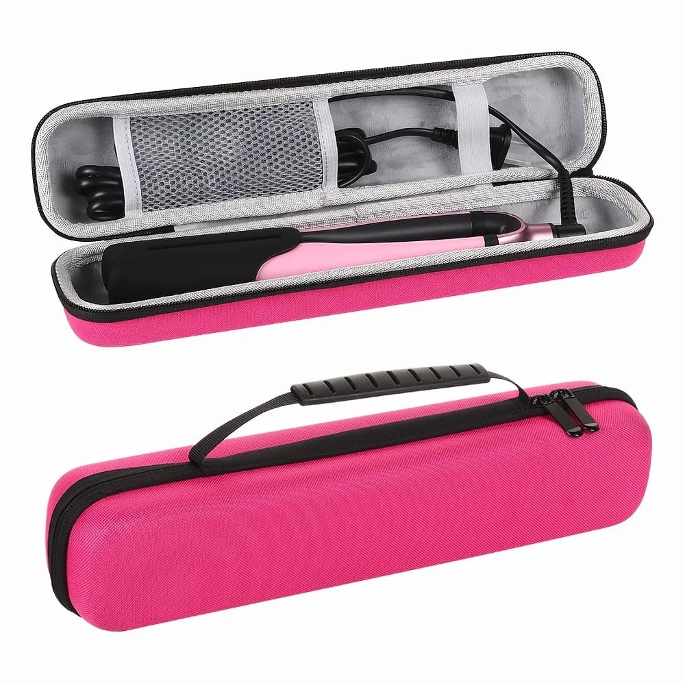 Portable Curling Rods Storage Box, Large Capacity Straightener Storage Bag, Heat-Resistant Storage Bag For Curling Iron, Clamps