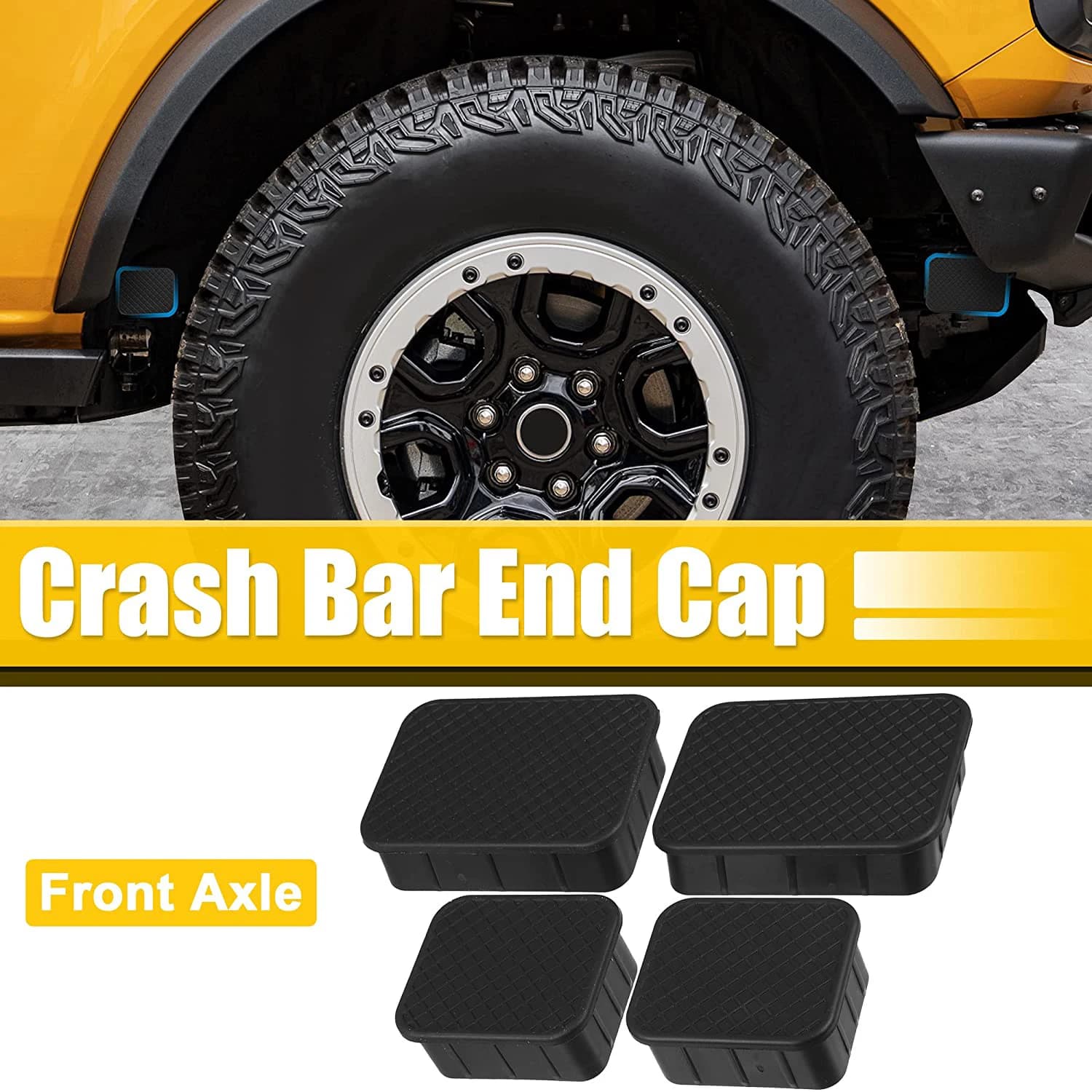 4Pcs Crash Bar End Caps tappo dell'asse anteriore per Ford Bronco 2021-2023 2/4-coperchio di protezione del tappo di gomma della porta