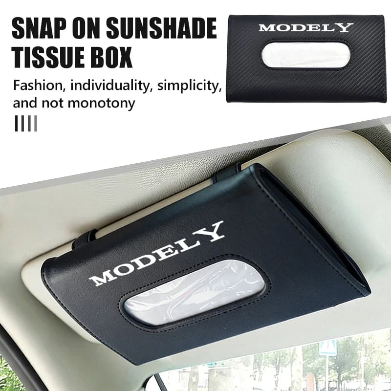 Snap-fit Car Sun Visor Tissue Box Storage Accessories For Tesla Model X 3 S Y Roadster