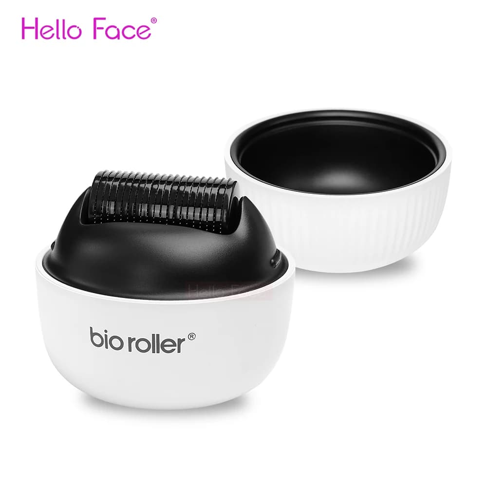 Hello Face Dermaroller 1200 Pin Microneedle Bio Roller G4 crescita dei capelli rimozione delle smagliature del corpo cura della pelle con copertura separata