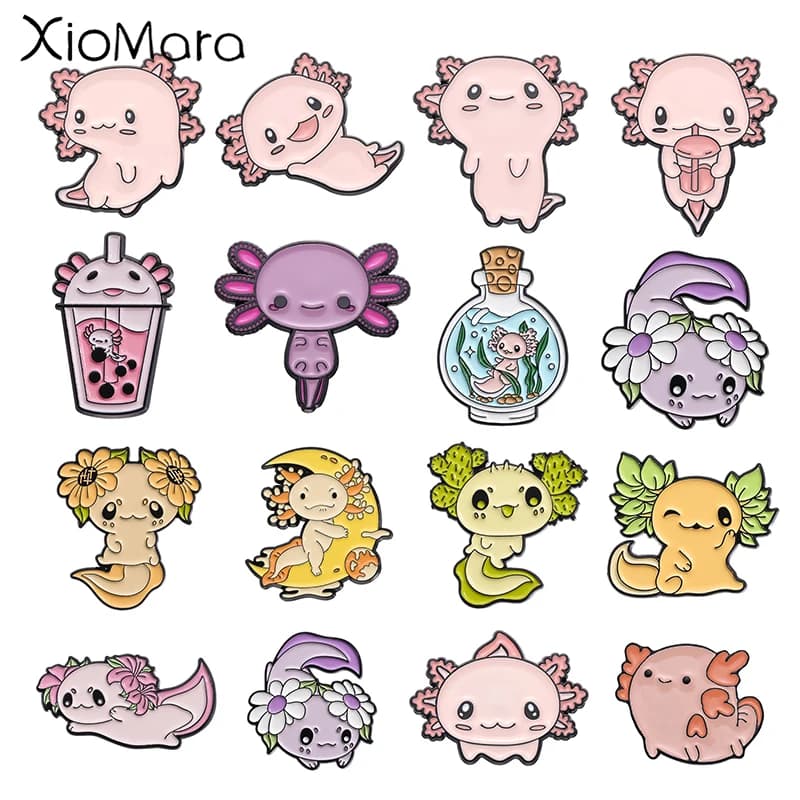 Cartoon Salamander smalto Pin simpatico animale distintivo in metallo zaino decorativo spilla accessori gioielli per amico