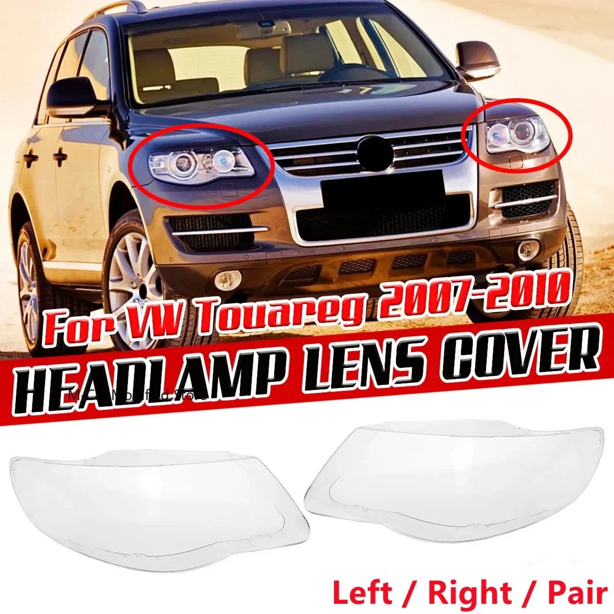 L/R/Coppia Auto Faro Anteriore Copertura Borsette Auto Faro Copriobiettivo Per VW Touareg 2007 2008 2009 2010 Paralume Trasparente Borsette