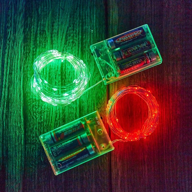 10M 100LED festone filo d'argento luce stringa ghirlanda di nozze lampada per la festa di Natale giardino esterno arredamento camera da letto alimentazione a batteria