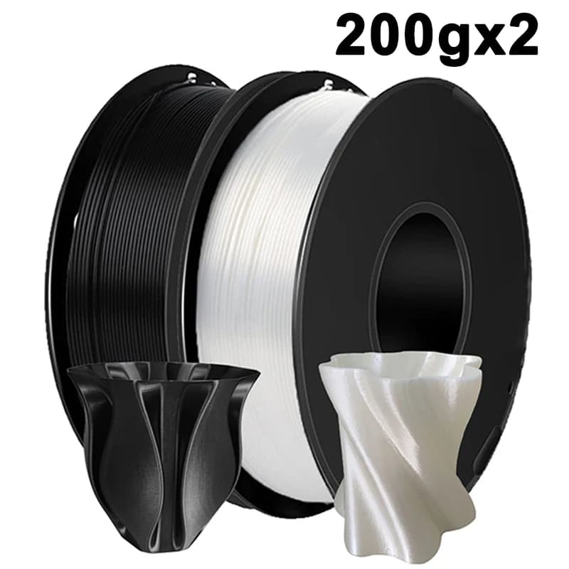 200gx2 Silk White Black PLA Filament Materials for Printer Silk 3D Printer Filament Printing Wire Vacuum Packing 1,75mm 400g