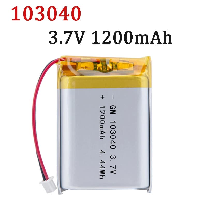 3,7 V 1200 mAh 103040 Batteria ai polimeri di litio per dispositivo di navigazione GPS umidificatore PS4 Localizzatore indossabile intelligente