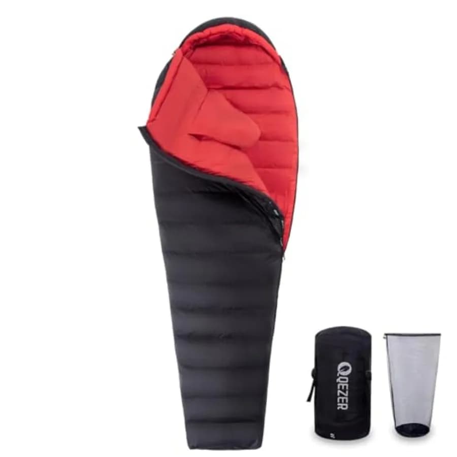 Sacco a Pelo Ultraleggero in Piuma d'Oca per Adulti con 600 Fill Power, Compatto per Tutte le Stagioni, Ideale per Backpacking, Escursionismo e Campeggio