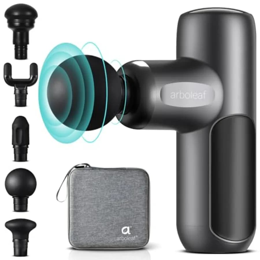 Mini Massage Gun for Weaving Deep, Muscular Massage for Relieving the Pain to the Back, Small Massage Gun with Case, Travel Size, Portable Q