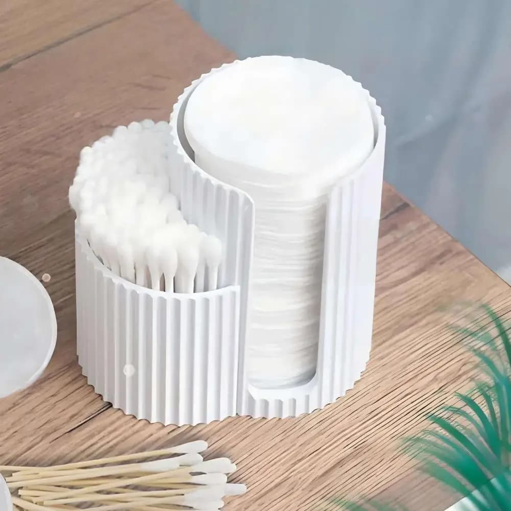 Contenitore in acrilico per bagno, porta dischetti di cotone, porta bastoncini per la pulizia, organizer per trucchi, dispenser per filo interdentale