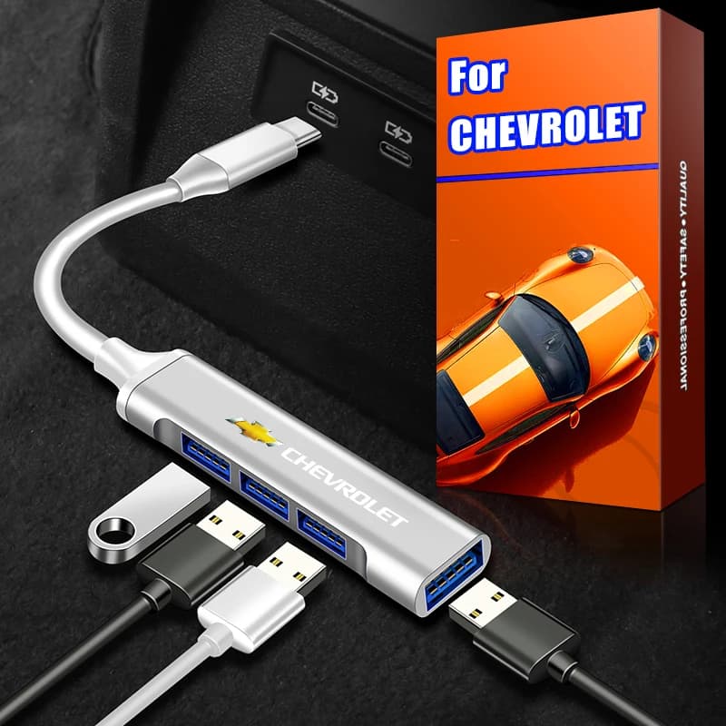 1 pz Tipo-C Girare Adattatore USB Multi Porta Distributore Hub per Chevrolet Cruze Aveo Malibu Captiva Lacetti Camaro Sail Silverado