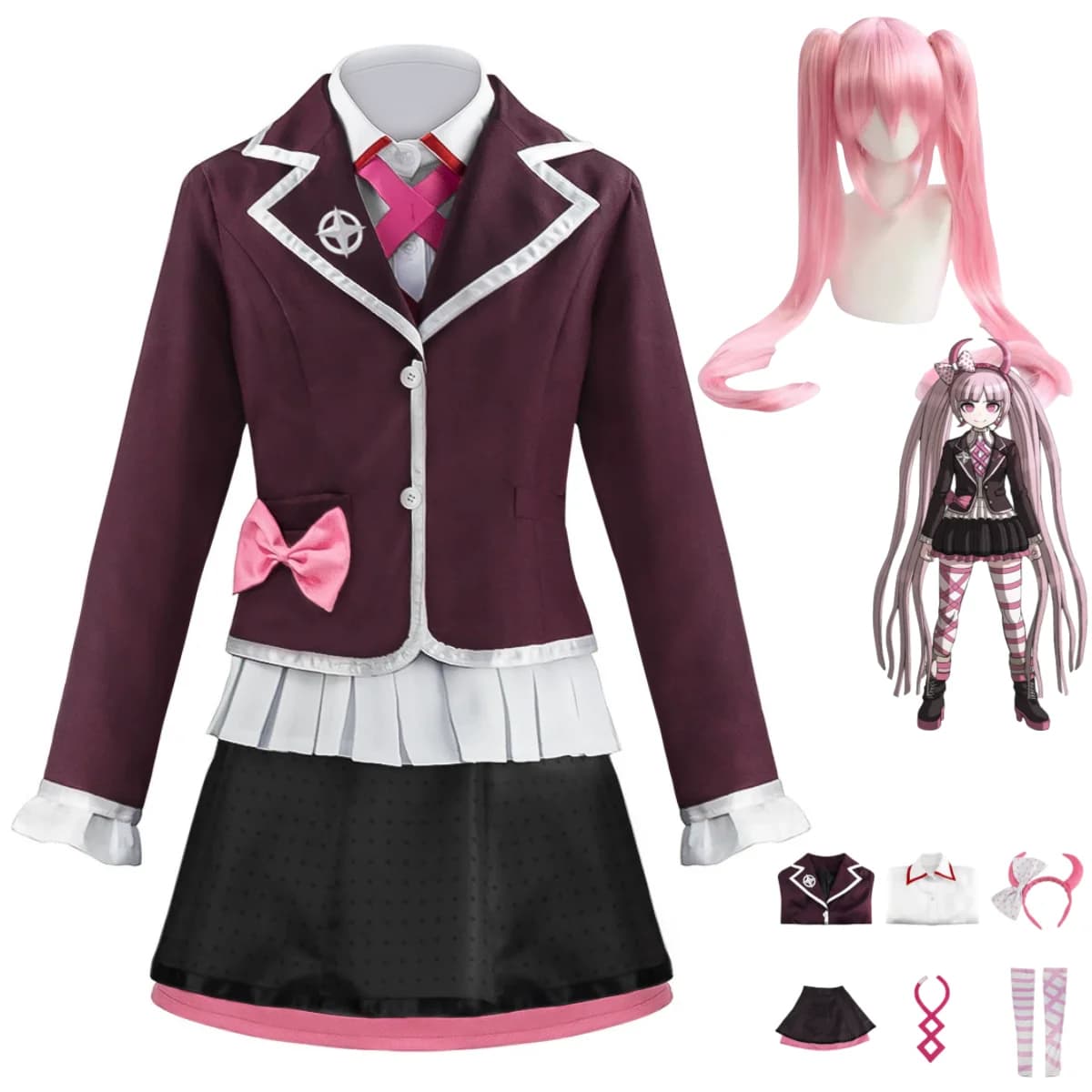 Game Anime Utsugi Kotoko Costume Cosplay Japanese school uniform JK Coat Shirt Gonna Wig Woman Adult Kawaii Campus Suit