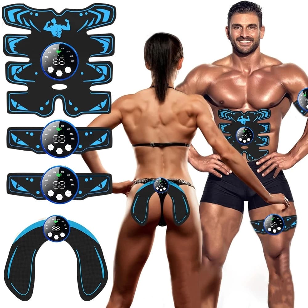 Stimolatore Muscolare Addominale EMS Portatile - Attrezzatura Fitness Ricaricabile per Addominali e Glutei
