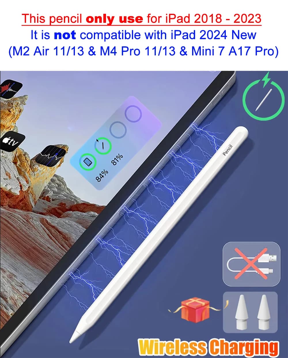 Penna stilo di ricarica wireless magnetica per Apple Pencil 2 1 Matita iPad Palm Rejection Inclinazione per iPad Air 4 5 Pro 11 12.9 Mini 6
