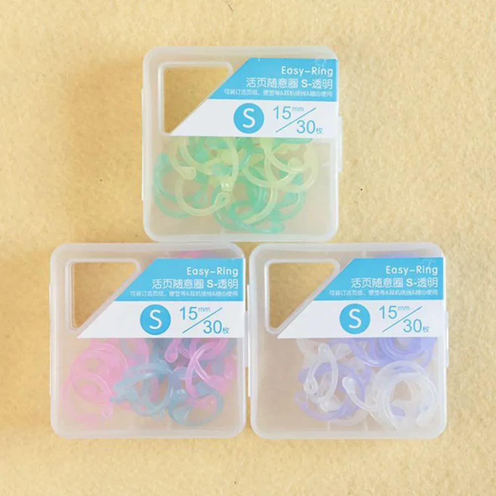 60 Pezzi Cerchi in Plastica Resistenti per Raccoglitori a Fogli Mobili, Organizzazione Quaderni, Agende, Forniture per Insegnanti e Studenti