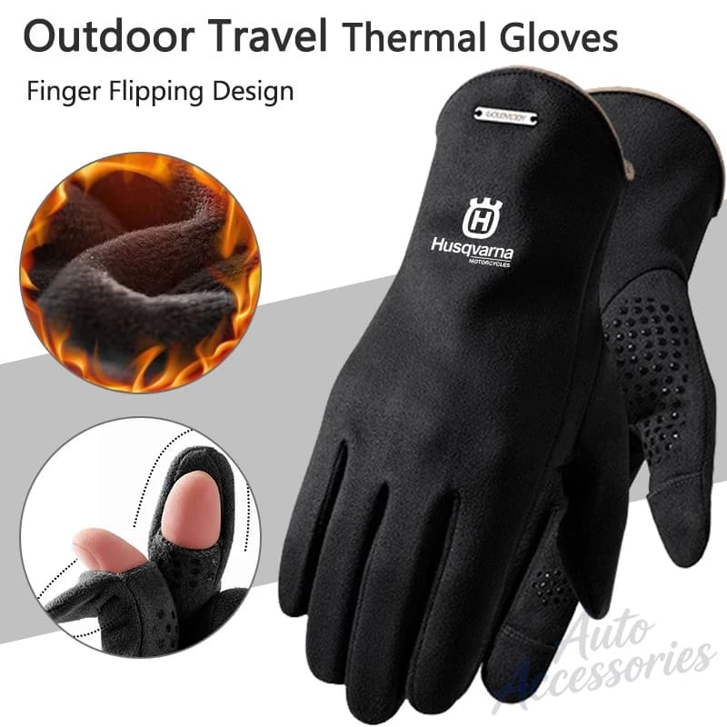 Men winter fishing gloves, women's cycling gloves, hot, anti-slip, for outdoor sports, with touch screen, for motorcycle accessories Husqvarna