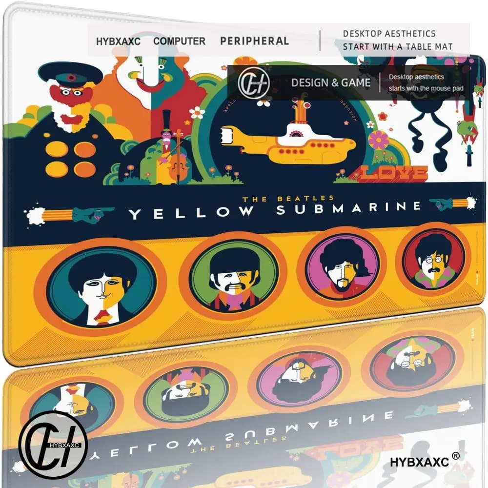 Tappetino per mouse The B-Beatles Band Mousepad Boy Pad in gomma naturale, tappetino da scrivania per giochi, dimensioni adatte per il gioco World of Tanks, CS GO, Zelda, HYBXAXC