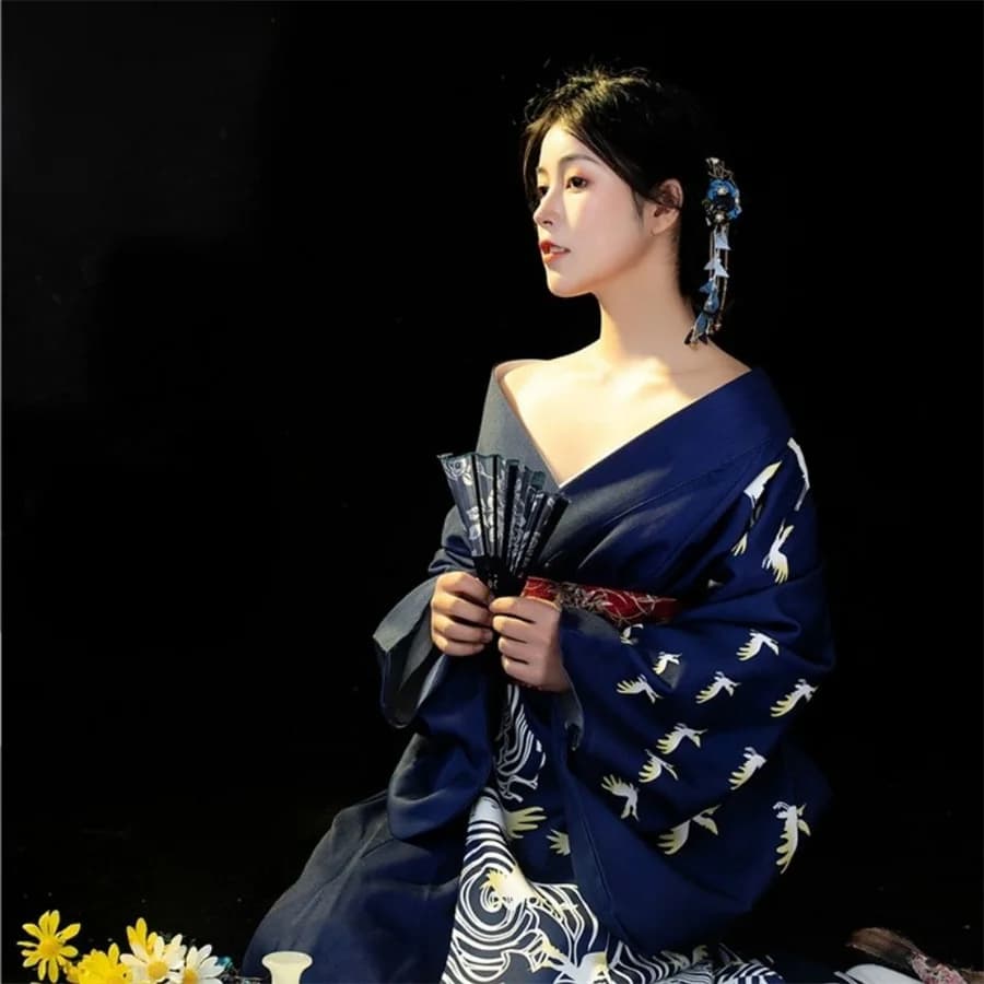 Kimono Cardigan Women's Dress Bathrobe Yukata Geisha Cosplay Clothing Asian Performance Traditional Japanese Photo shoot