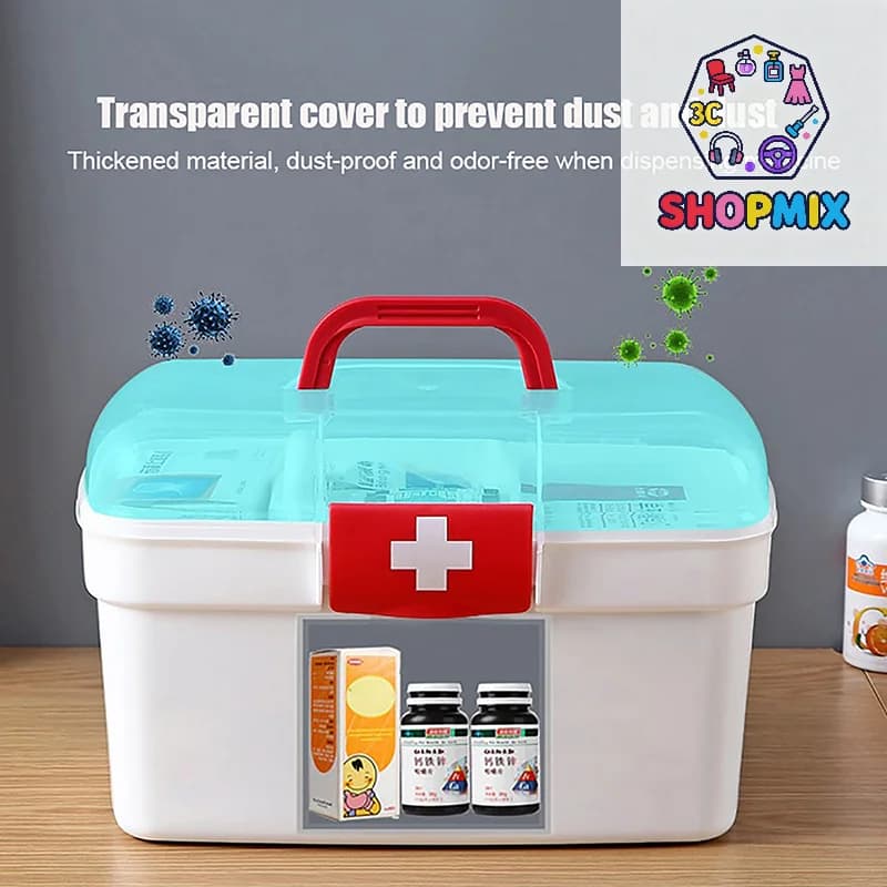 Scatola per medicinali Kit per medicinali di grande capacità Cassetta di pronto soccorso per mano familiare Scatola di emergenza da viaggio semplice