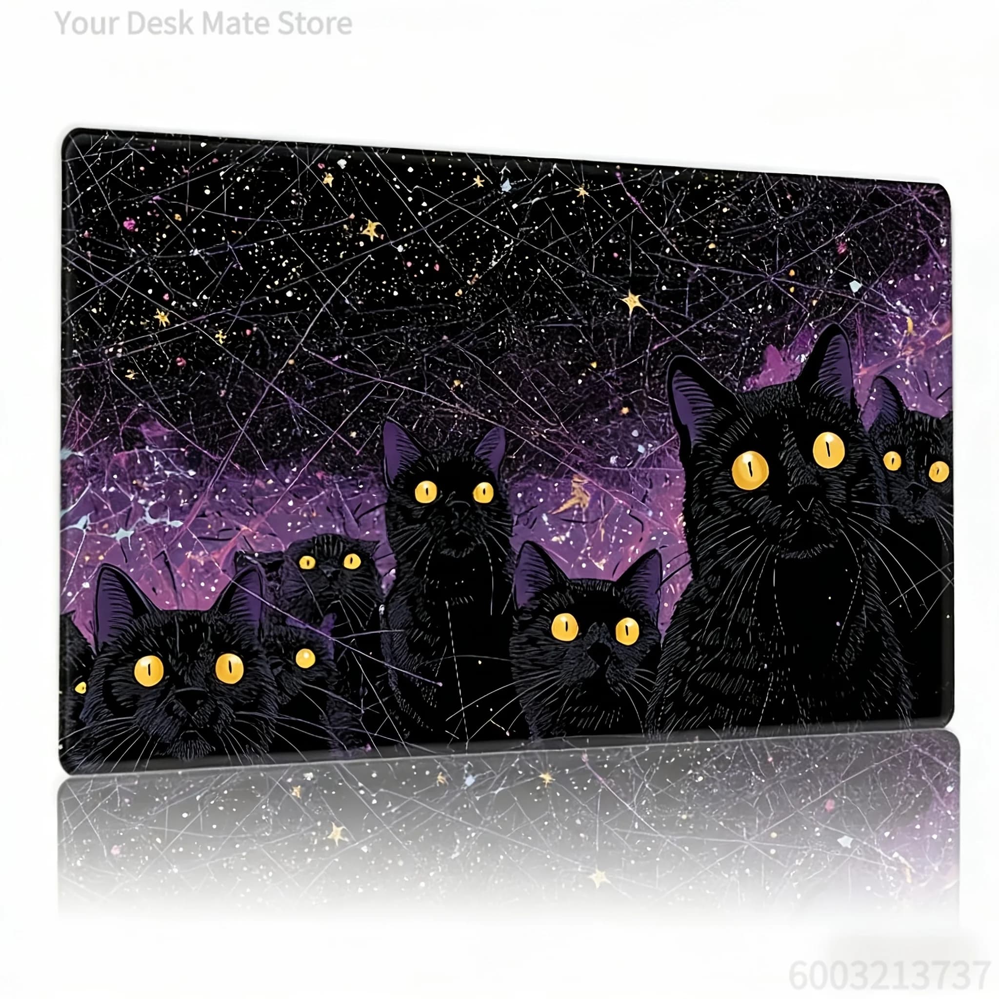 Night Cat Mouse Pad Large Computer Office Game Table Mats X Rubber Anti-slip HD Gaming Keyboard Mousepads Long Desk Mat