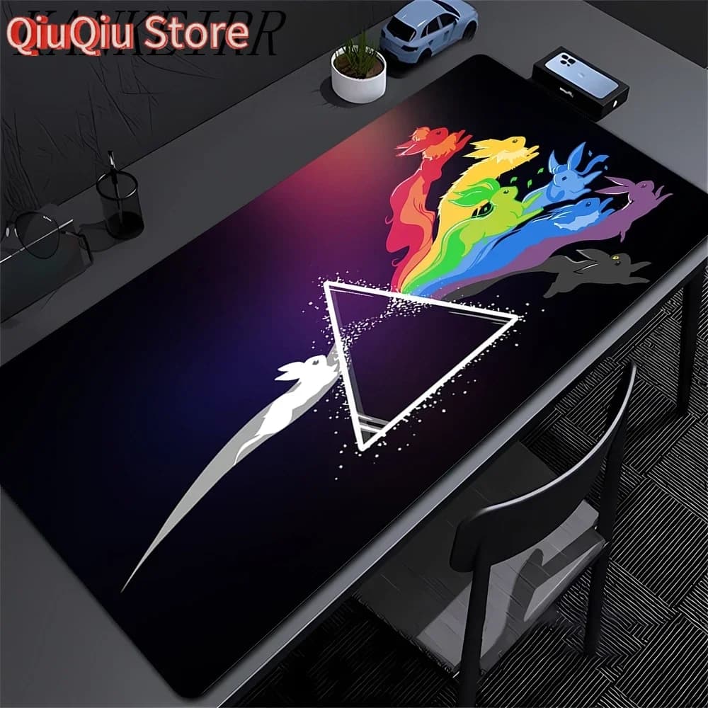 Anime Carino Gaming Mouse Pad PC Gamer Cabiner Tappeto per tastiera P-pokemonS Desktop Mouse Zerbino Tappeto Tappetino per mouse in gomma naturale 90x40 cm