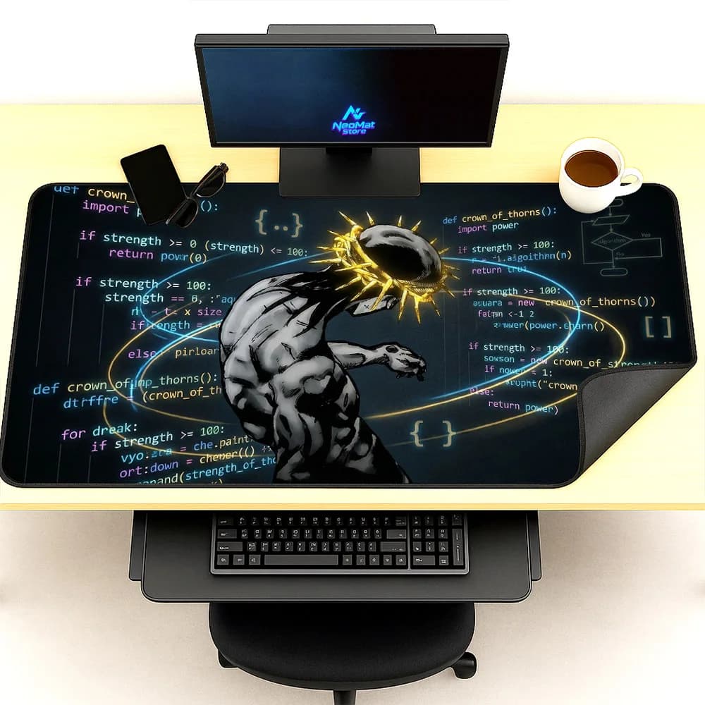 Gaming Mouse Pad Black Art Dark Mousepad Gothic Extended Desk Mat Cool Keyboard Pad Aesthetic 1200x600 4mm Cyberpunk Carpet Tech