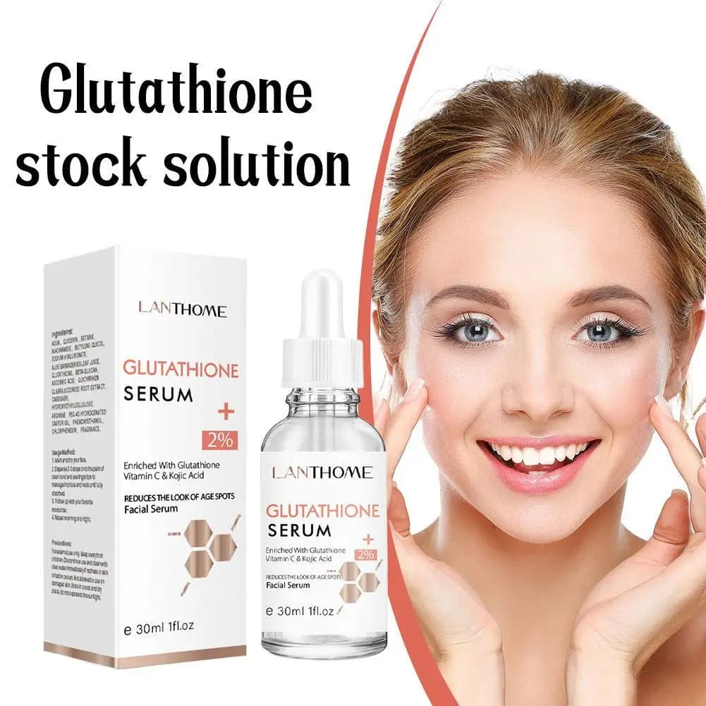 Lanthome Glutathione Whitening Serum Fade Black Dark Spots Vitamin C Defects Reduce Facial Oil Brightening Firming For Women