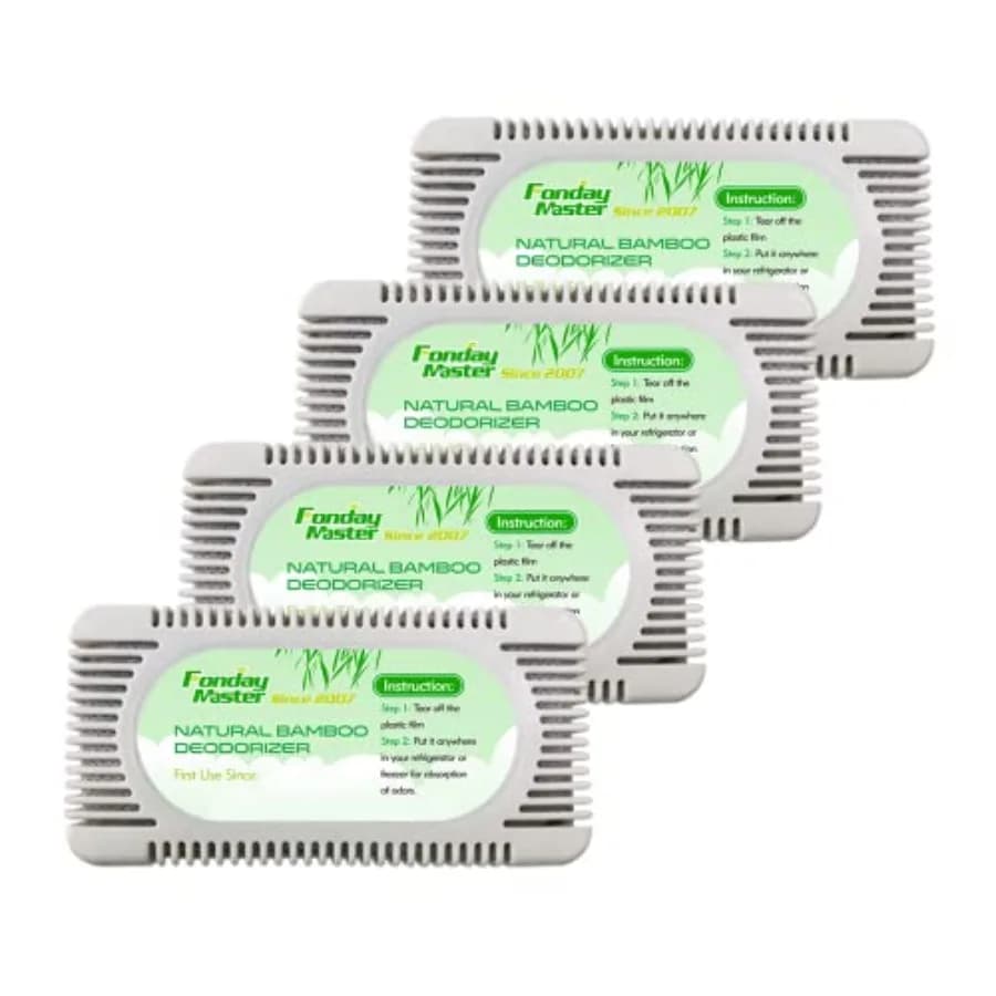 4Packs Refrigerator Deodorizer Odor Eliminator for Fridges Freezers Coolers Lunch Boxes Bamboo Charcoal More Effective Than Bak