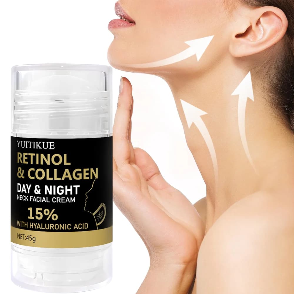 YUITIKUE Retinol Collagen Neck Face Cream 45g 15% Hyaluronic Acid Anti-Aging Firming Day Night Moisturizer