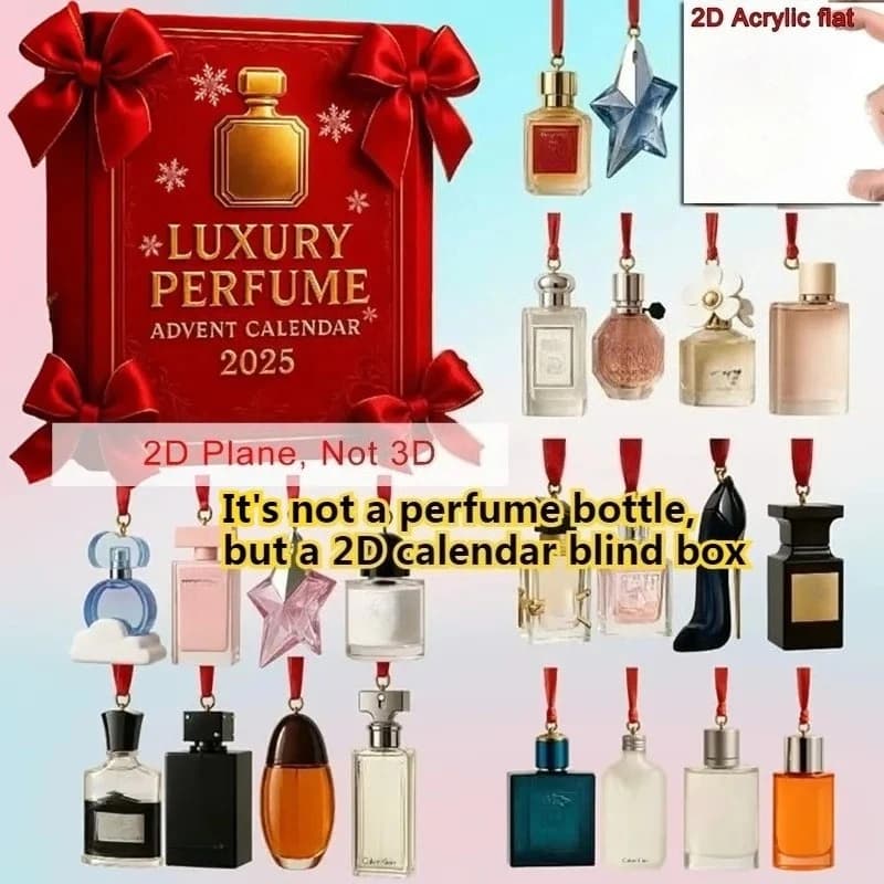 2025 calendar Advent Calendar 24 Days Countdown Calendar Blind Box 2D Acrylic Pendant Christmas Gifts （not a perfume bottle）