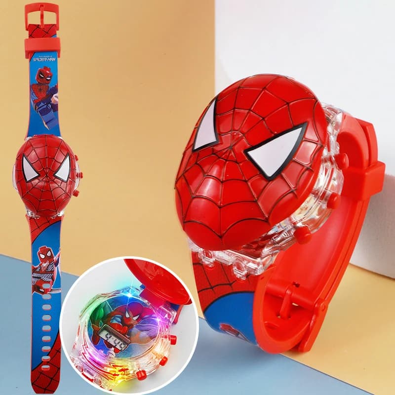 New Spider-Man Children's Watch with Flash Light for Boys Hero Captain Iron Man Watch with Sound Digital Watch Toys Gift