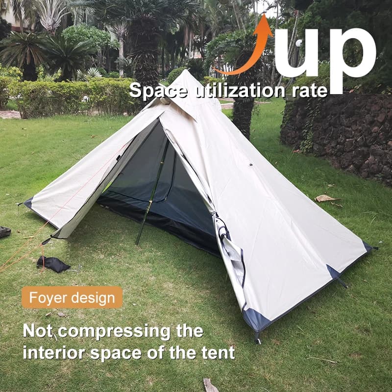 Ultralight camping tent for 1 person - 1 configuration of hiking sticks (baston not included), spacious trek tent with indoor and outdoor tent