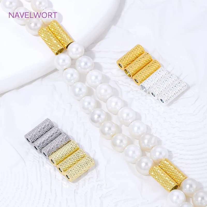 18K gold plated magnetic intake tube beads, jewelry spacer beads, DIY necklace bracelet accessories, jewelry materials