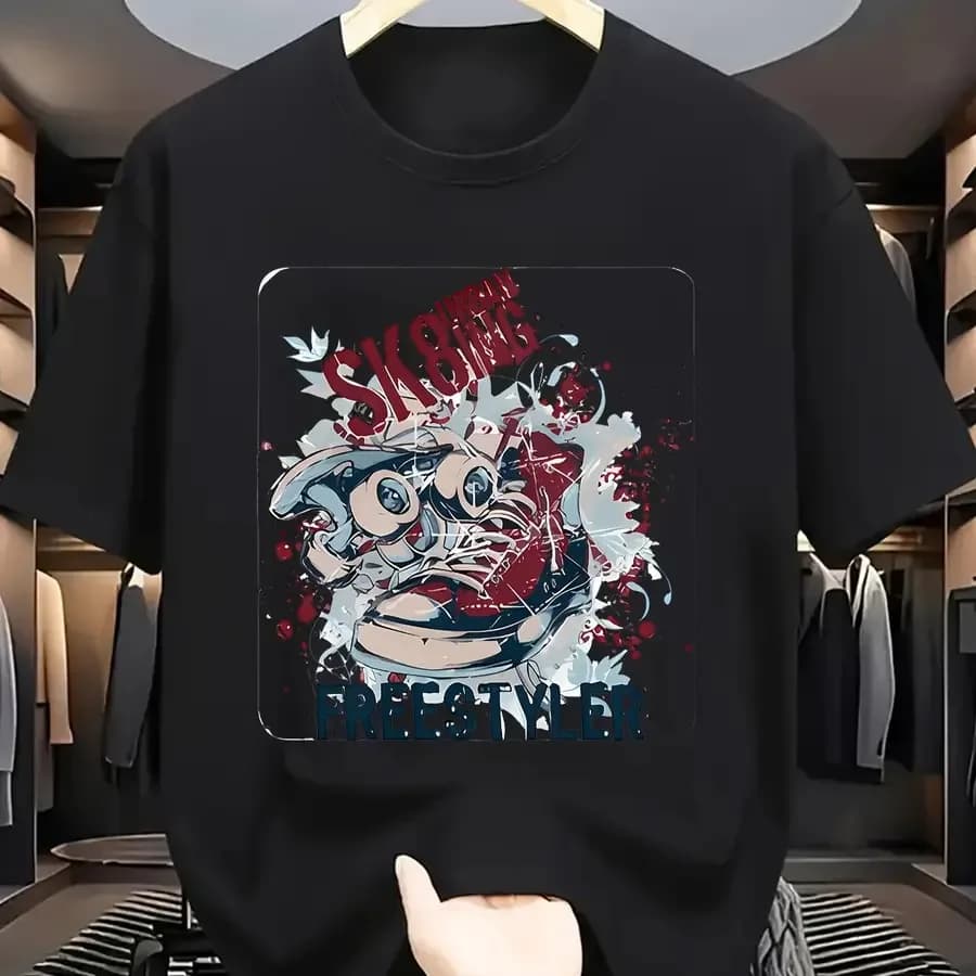 T-shirt estiva da uomo con stampa alla moda a maniche corte