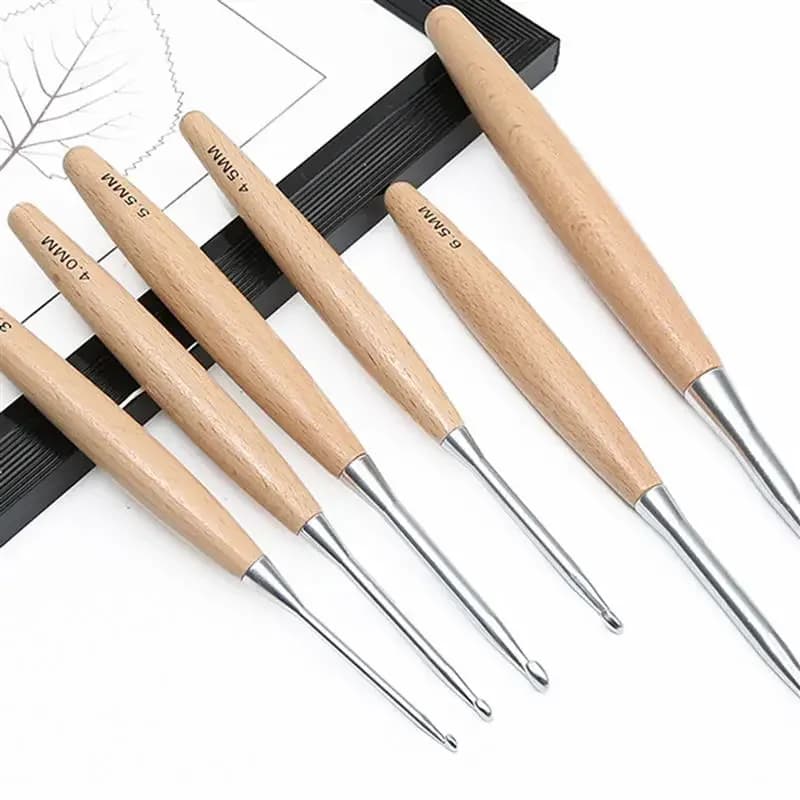Uncinetto con manico in legno da 3-12 mm per cucito all'uncinetto fatto a mano per lavorare a maglia e accessori Strumento per uncinetto in lana a testa singola