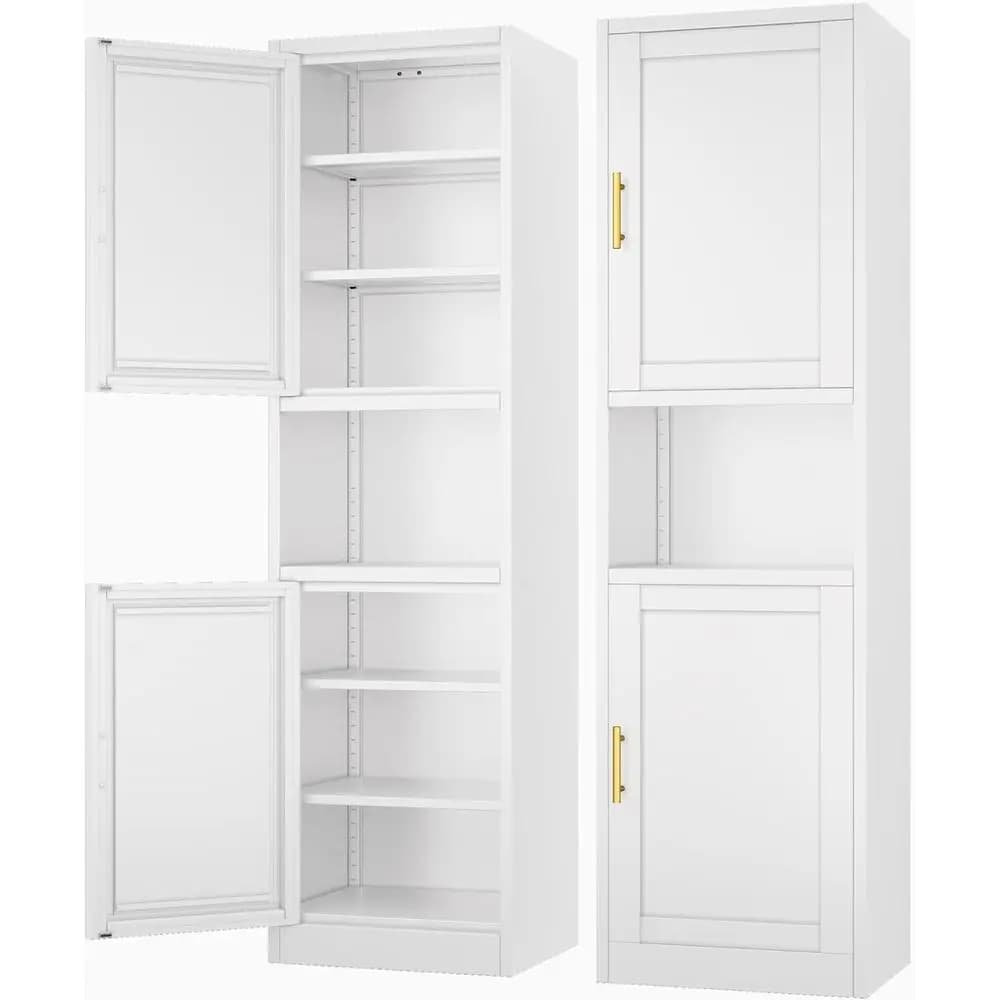Tall Narrow Storage Cabinet 66.93" H Tall Bathroom Cabinets Metal Pantry Cabinet, 4 Adjustable Shelves for Kitchen, Home Office,