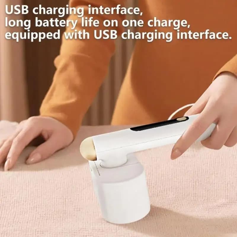 D0AB Efficient Double Head Fabric Shaver Powerful Motor Delinter USB Rechargeable Pilling Remover for Various Garments