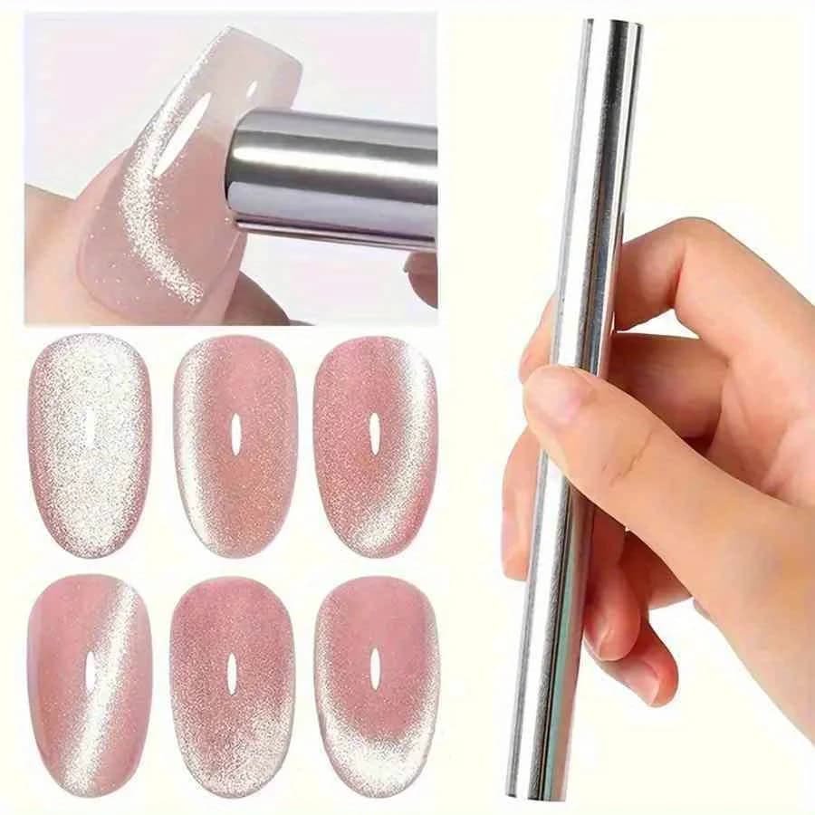 Magnete 3D forte e grande per occhi di gatto a doppia testa per gel UV Lavagna magnetica multifunzione Penna magnetica Strumento per nail art Accessorio per unghie