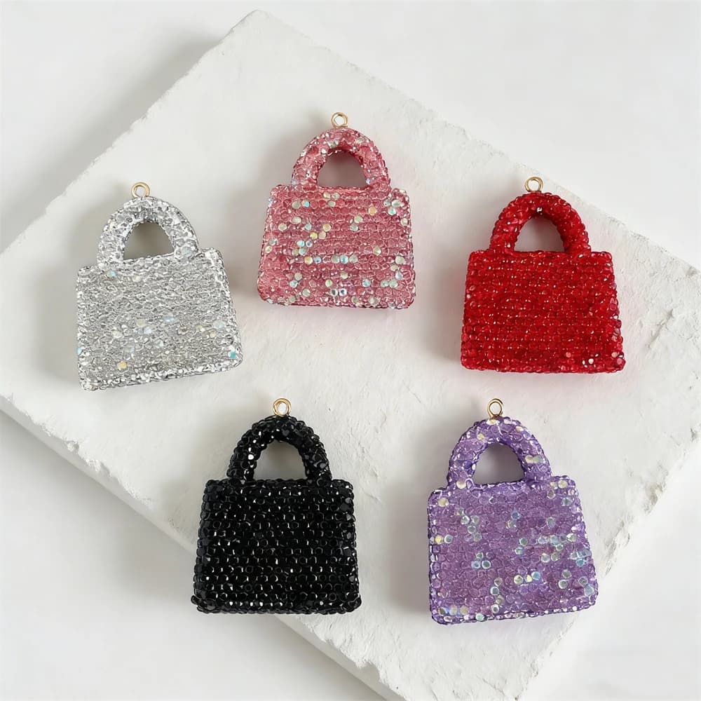 Cordial Design 41*52MM 20 pezzi ciondolo per borsa/ciondoli in argilla polimerica/effetto strass/fatto a mano/forma borsa/accessori fai da te # 19874