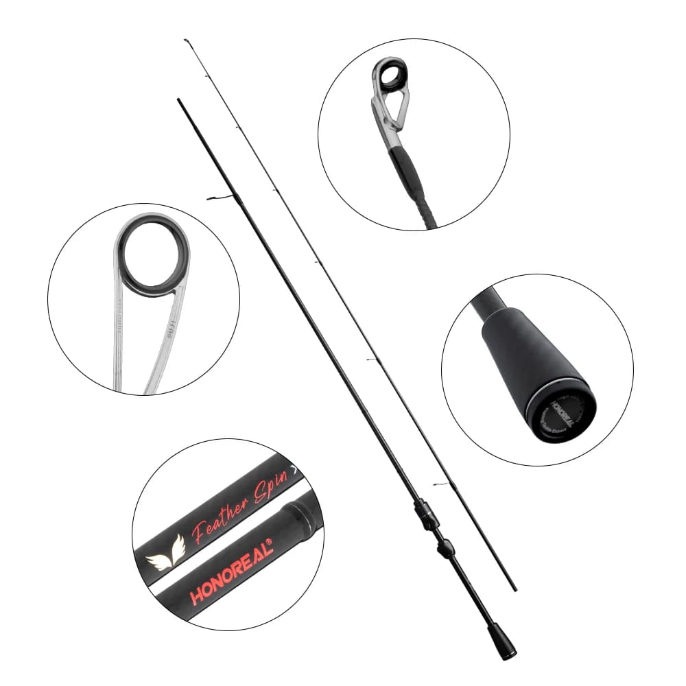 Canne da spinning HONOREAL 206 cm 1-7g con manico in carbonio con mulinello FUJI Canne da pesca in fibra di carbonio 40T