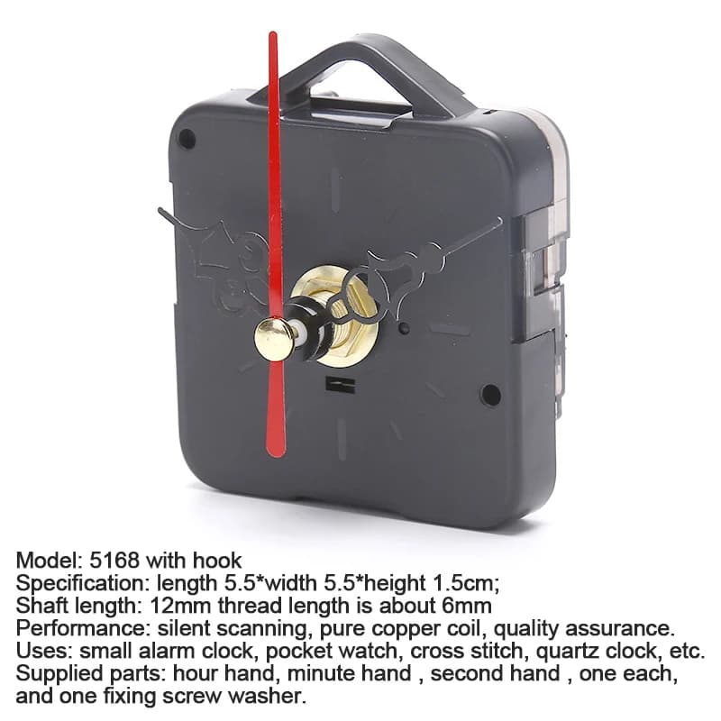*。 Set di 1 meccanismo per orologio al quarzo M5168 in plastica e alluminio con lancette e strumenti per la riparazione di orologi da parete