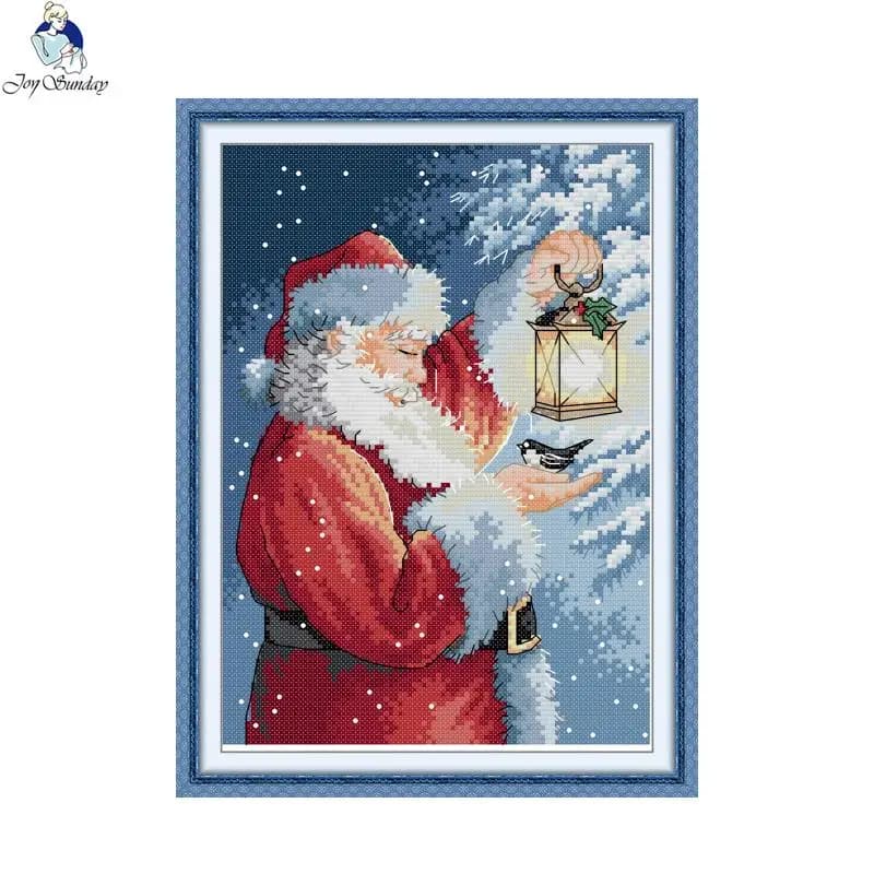 Joy Sunday Christmas Collection Cross Stitch Complete Set With Materials Needlework Handmade Room Home Decoration Gifts