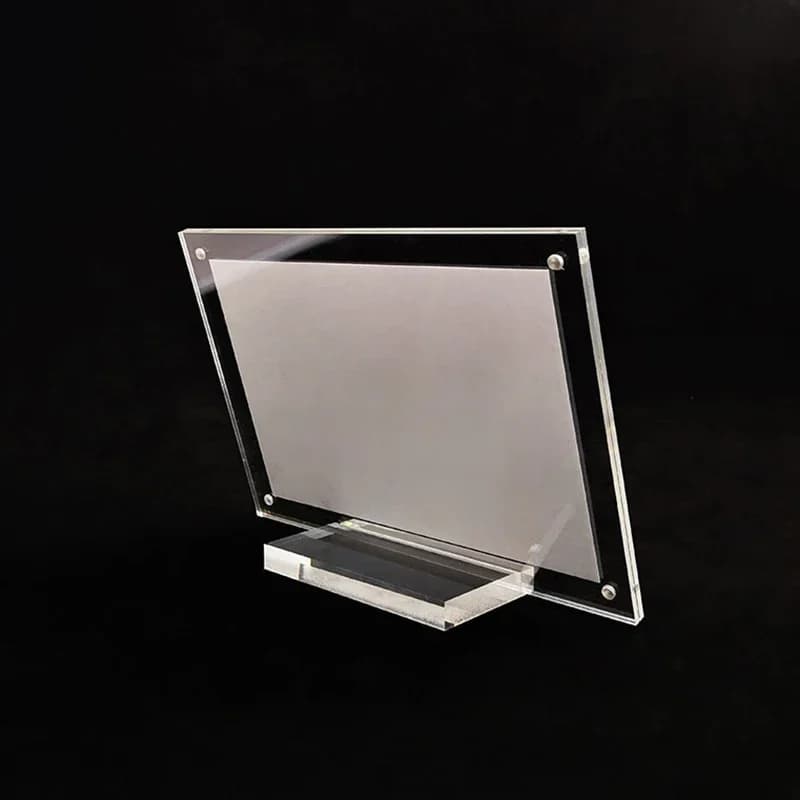 Acrilico trasparente cartellino del prezzo clip cartello porta carte tavolo scrivania menu display etichette rack supporto cornice telefono