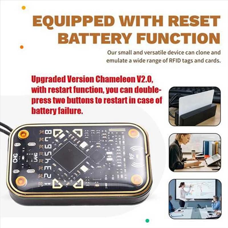 B24B Chameleon Ultra V2.0 Lettore di chip intelligente RFID Duplicatore NFC + 4XCUID 3XUID Portachiavi 125Khz 13,56Mhz Lettore RFID di decodifica scheda